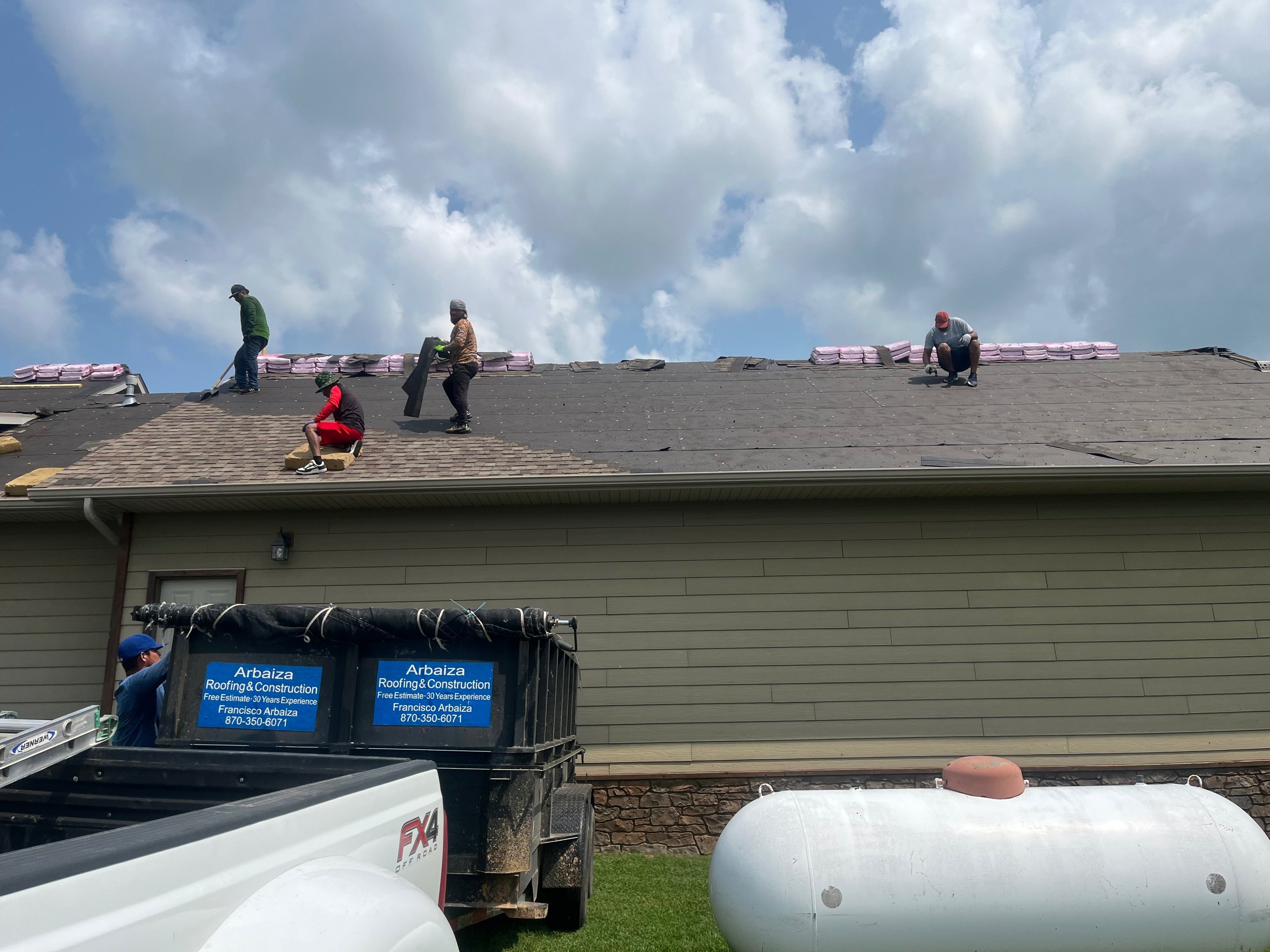 Crew on roof
